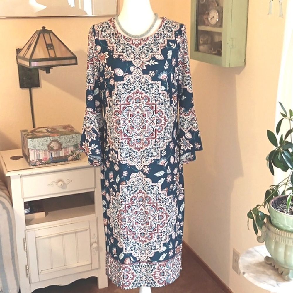 Shelby & Palmer Shift Dress. Boho, Avant Garde, Arabesque